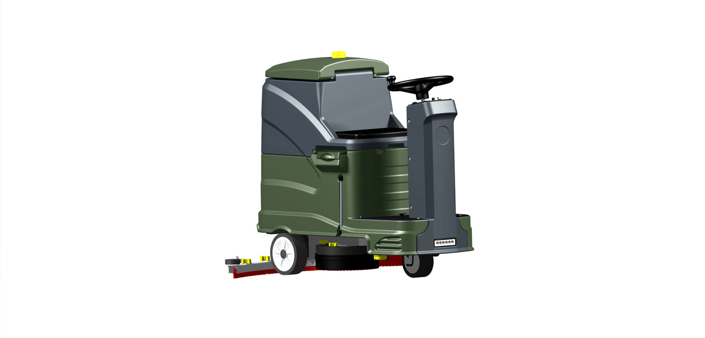 IZY926 RIDE ON Floor Scrubber 26”, 85L / 95L with AGM Batteries, charger , pad driver and brush